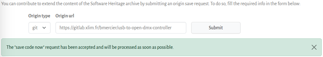Exemple de dépôt de code